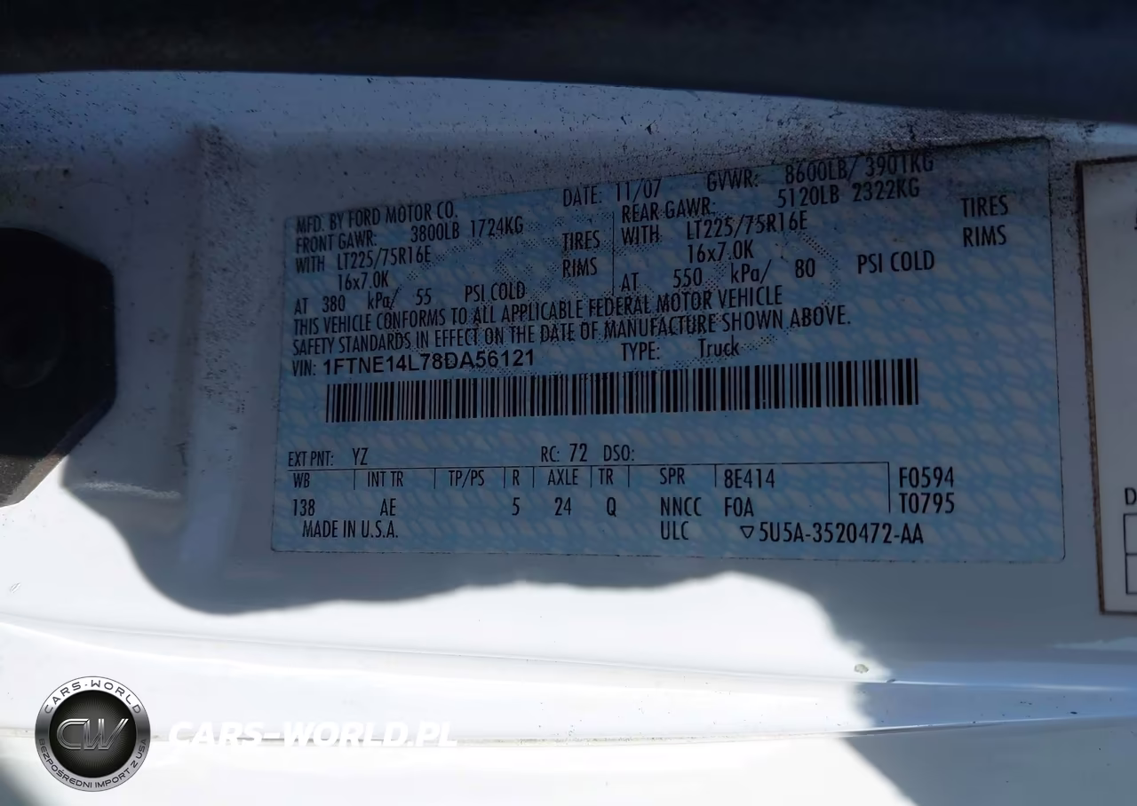 2008 Ford E-150 Commercial-Recreational VIN:1FTNE14L78DA56121 - 9