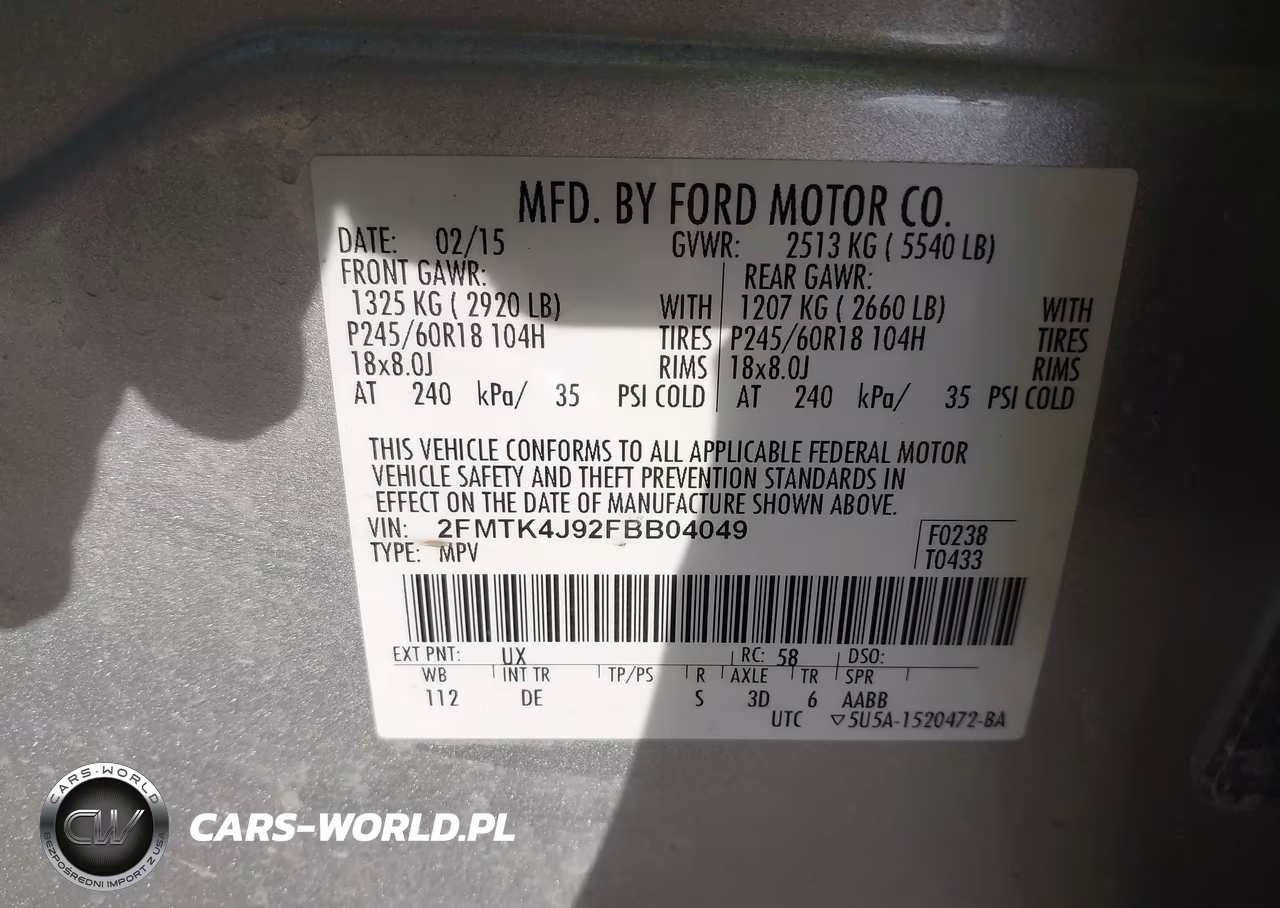 2015 Ford Edge Sel VIN:2FMTK4J92FBB04049 - 9