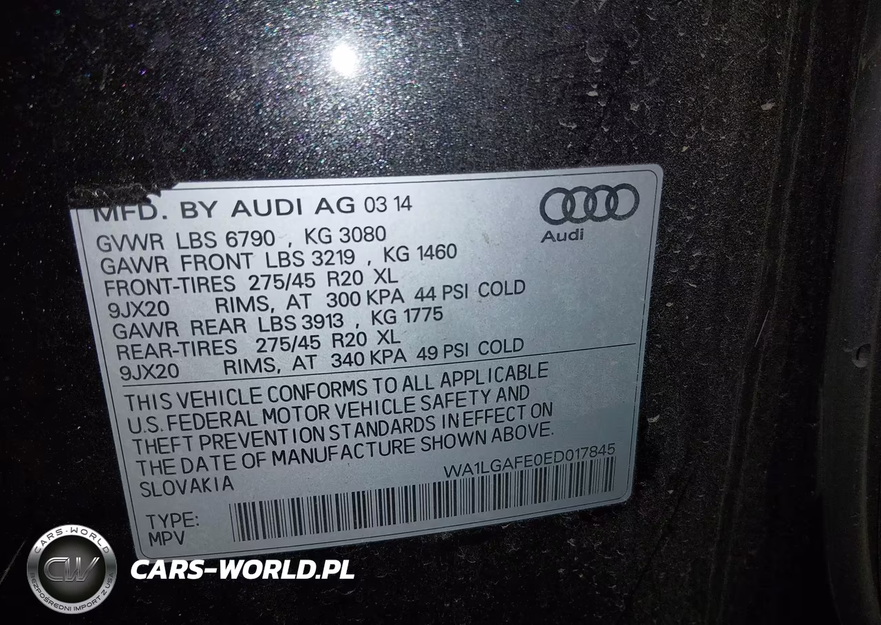 2014 Audi Q7 3.0T Premium VIN:WA1LGAFE0ED017845 - 9