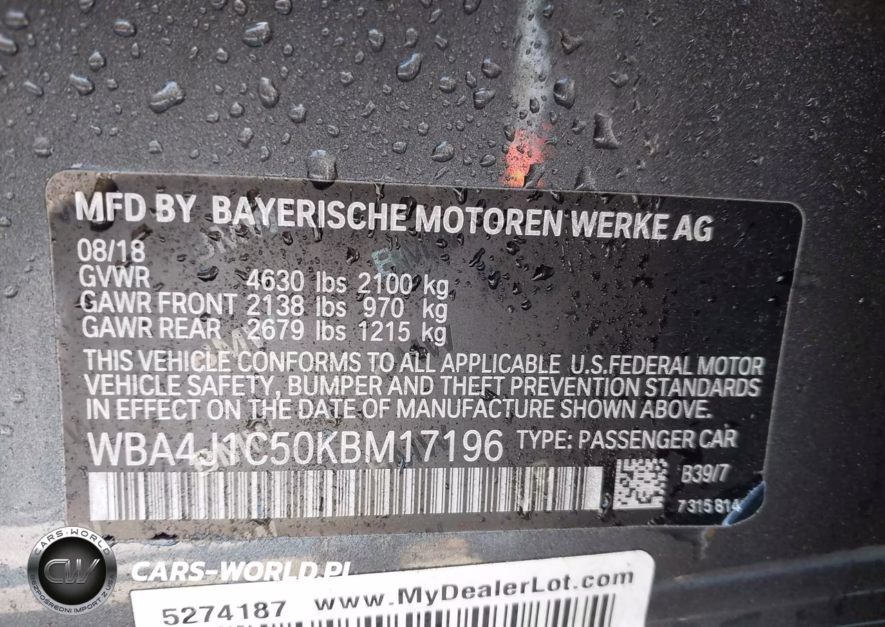 2019 BMW 430I Gran Coupe VIN:WBA4J1C50KBM17196 - 9