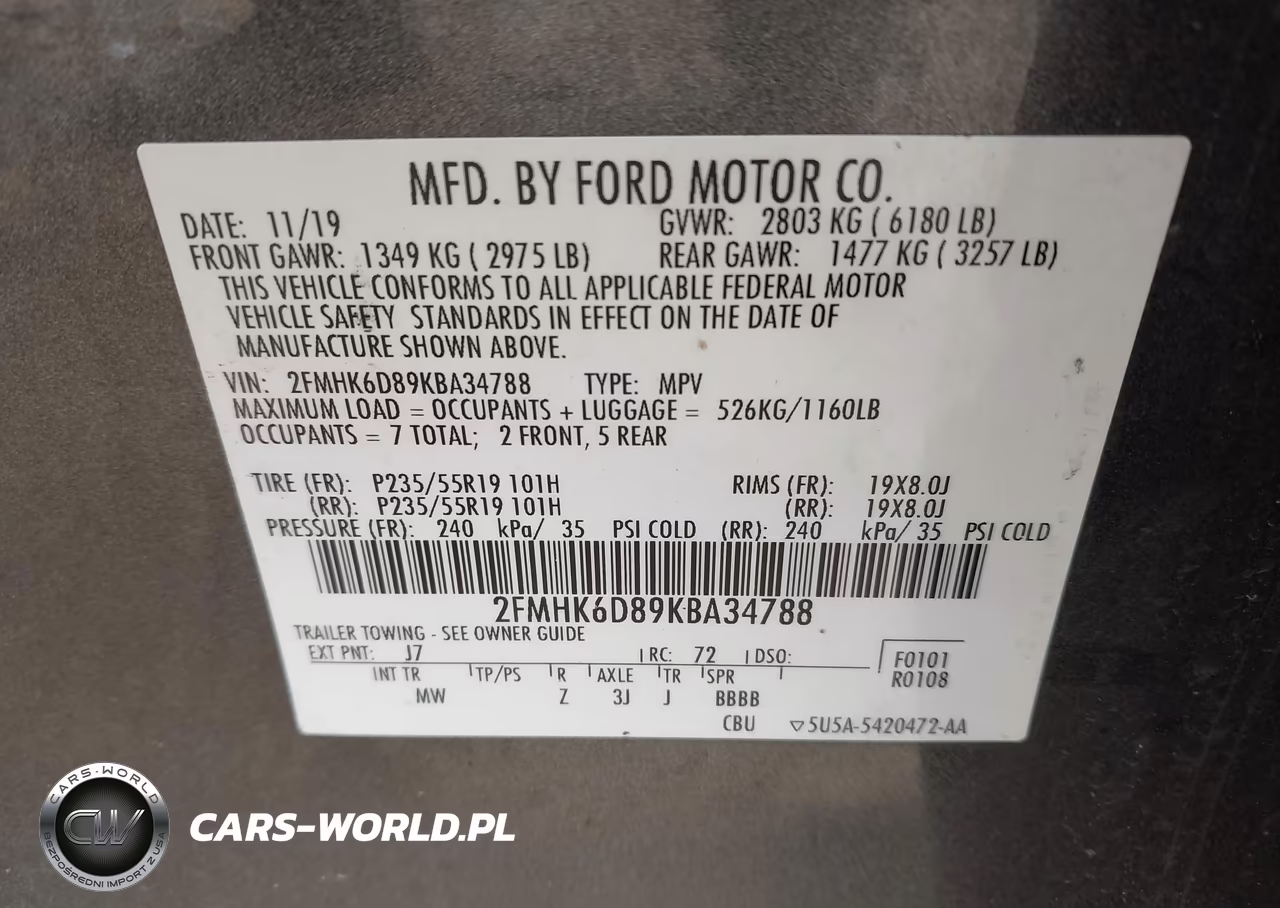 2019 Ford Flex Limited VIN:2FMHK6D89KBA34788 - 9