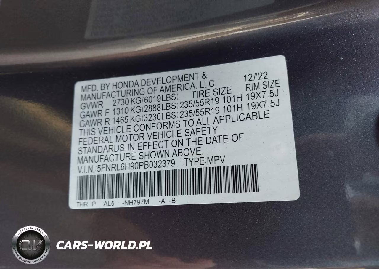 2023 Honda Odyssey Elite VIN:5FNRL6H90PB032379 - 9