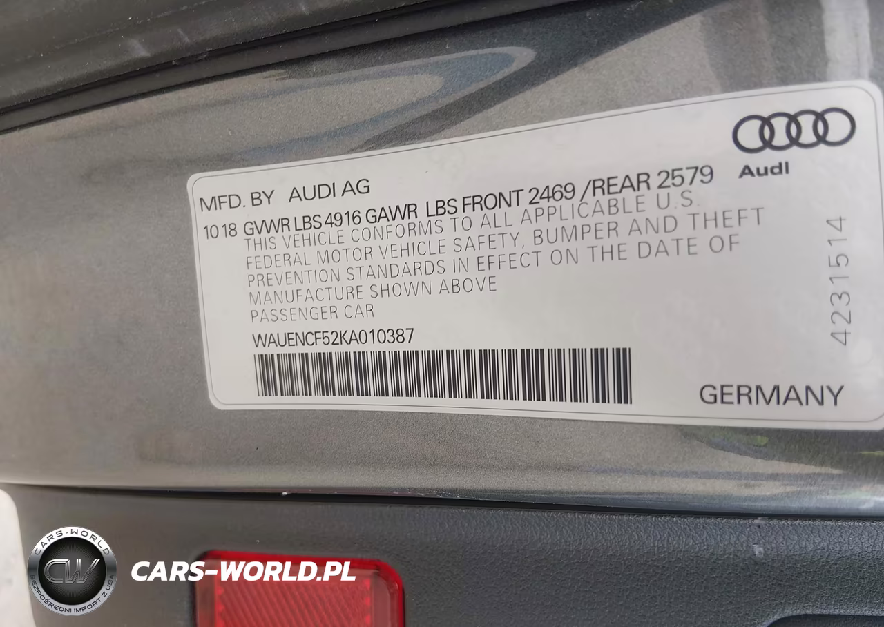 2019 Audi A5 45 Premium VIN:WAUENCF52KA010387 - 9