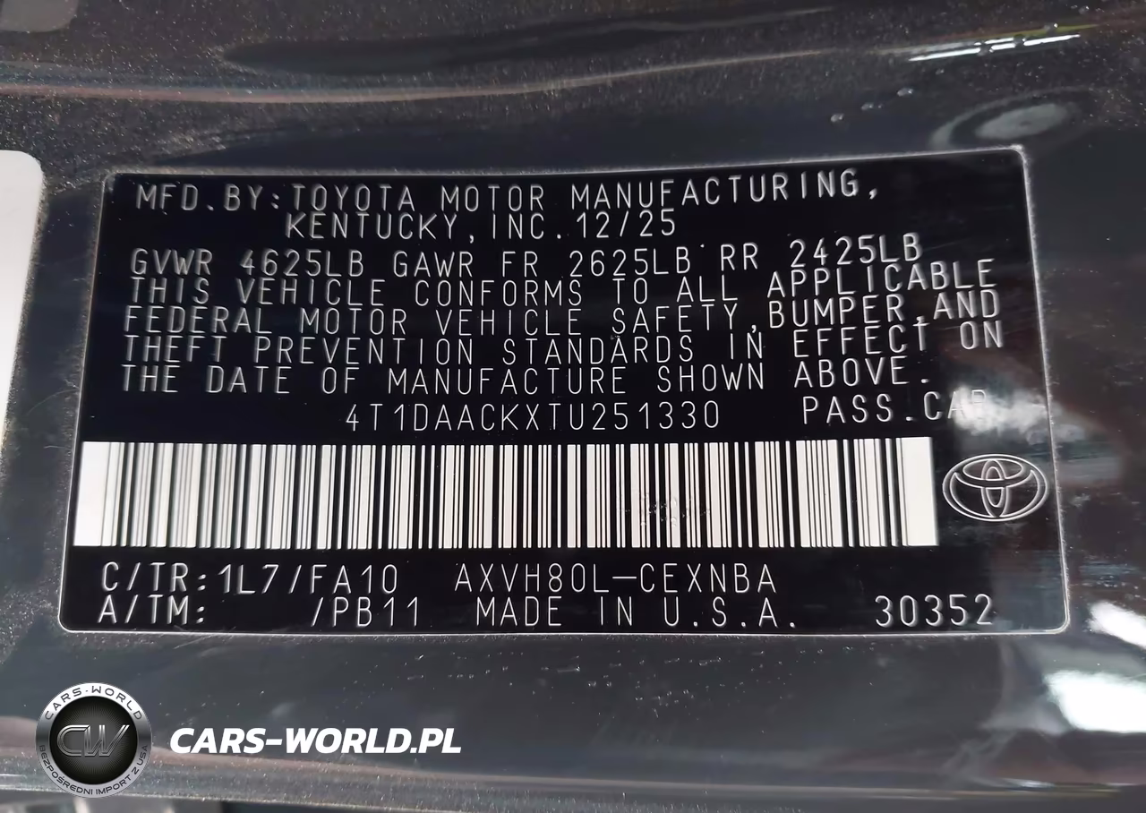 2026 Toyota Camry Le VIN:4T1DAACKXTU251330 - 9