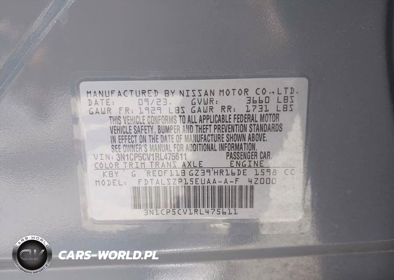 2024 Nissan Kicks Sv Xtronic Cvt VIN:3N1CP5CV1RL475611 - 9