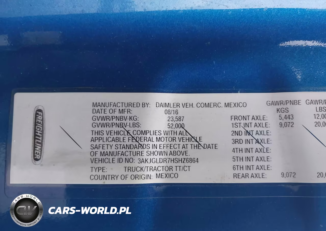 2017 Freightliner Cascadia 125 VIN:3AKJGLDR7HSHZ6864 - 8