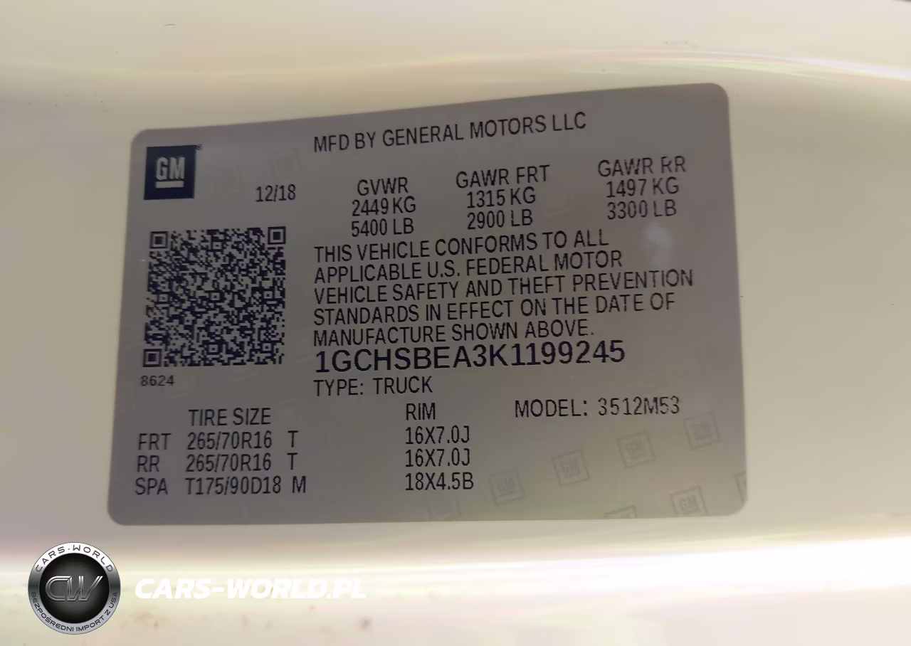 2019 Chevrolet Colorado Wt VIN:1GCHSBEA3K1199245 - 9