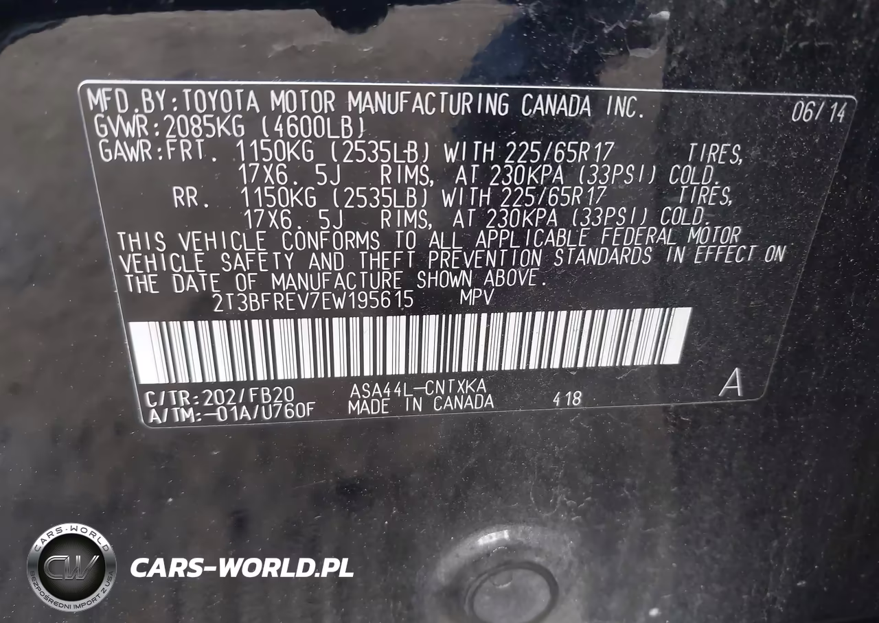2014 Toyota Rav4 Le VIN:2T3BFREV7EW195615 - 9