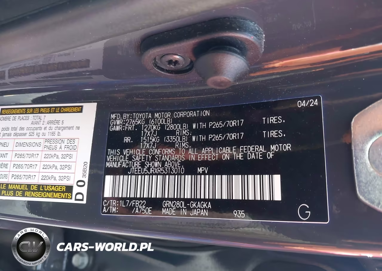 2024 Toyota 4Runner Sr5 VIN:JTEEU5JRXR5313010 - 9