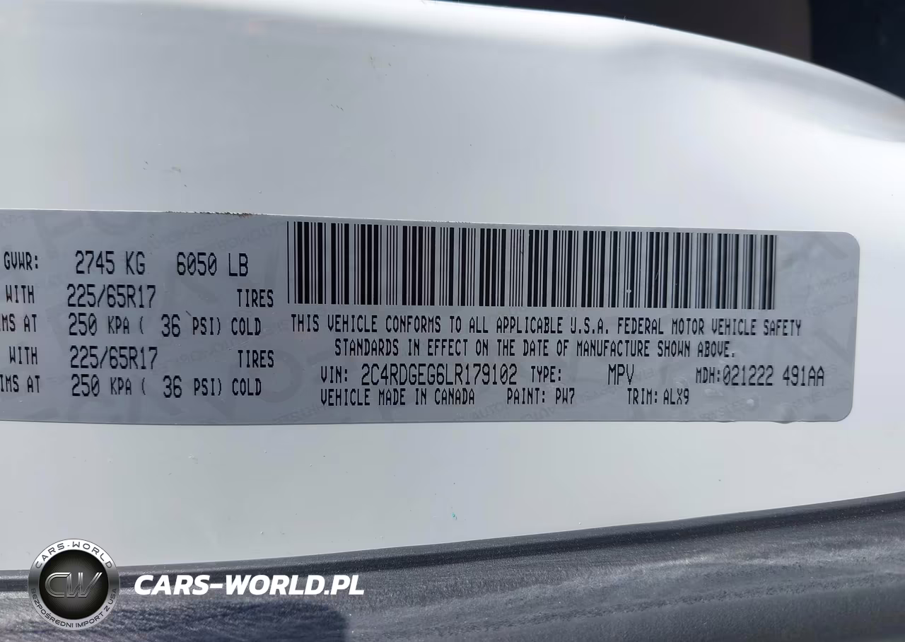 2020 Dodge Grand Caravan Gt VIN:2C4RDGEG6LR179102 - 9