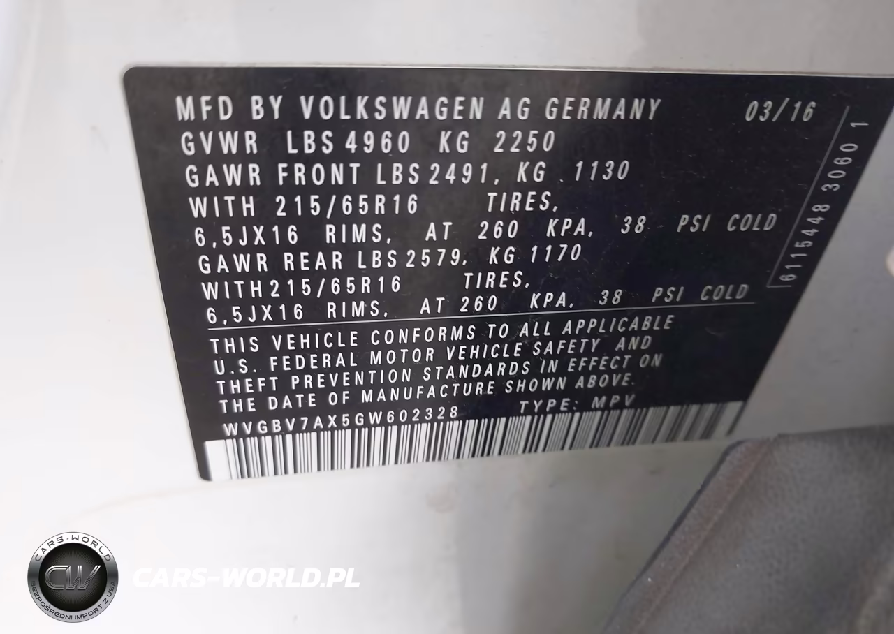 2016 Volkswagen Tiguan S VIN:WVGBV7AX5GW602328 - 9