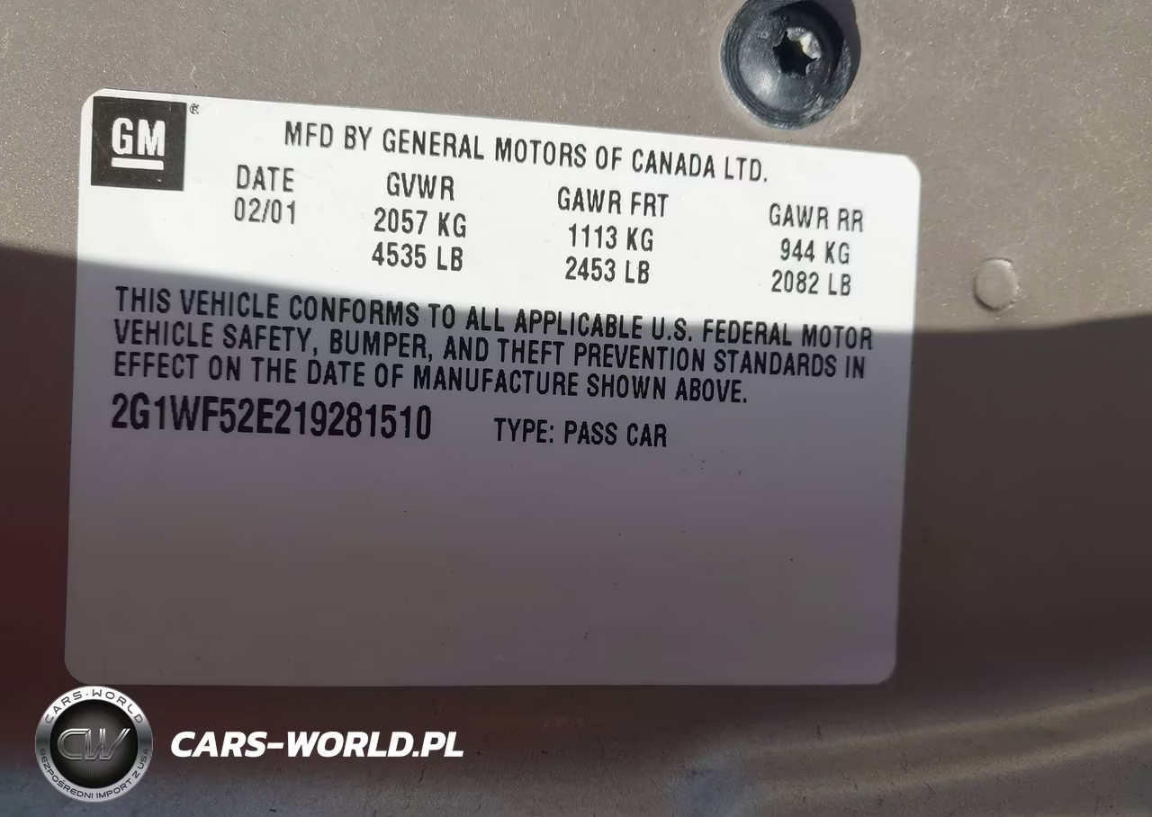 2001 Chevrolet Impala VIN:2G1WF52E219281510 - 9