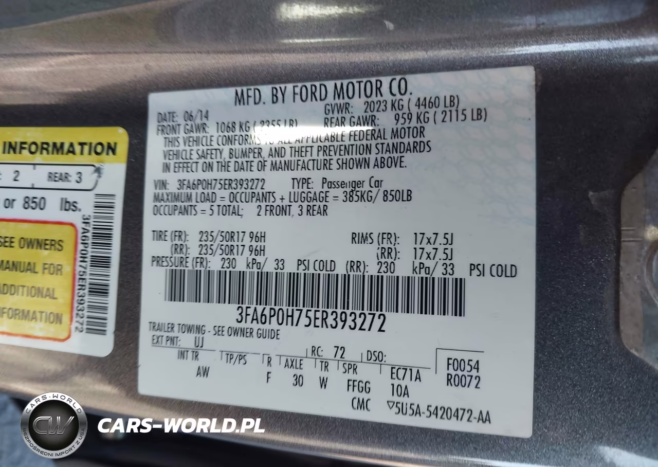 2014 Ford Fusion Se VIN:3FA6P0H75ER393272 - 9