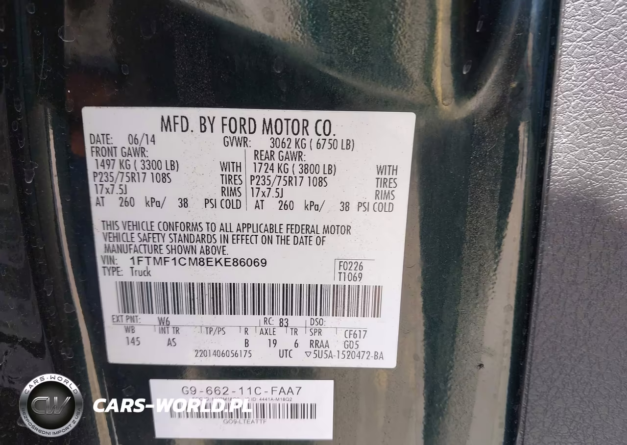 2014 Ford F-150 Xl VIN:1FTMF1CM8EKE86069 - 9