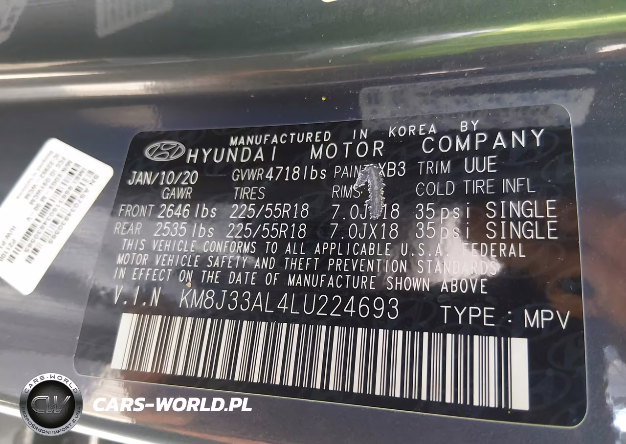 2020 Hyundai Tucson Limited VIN:KM8J33AL4LU224693 - 9