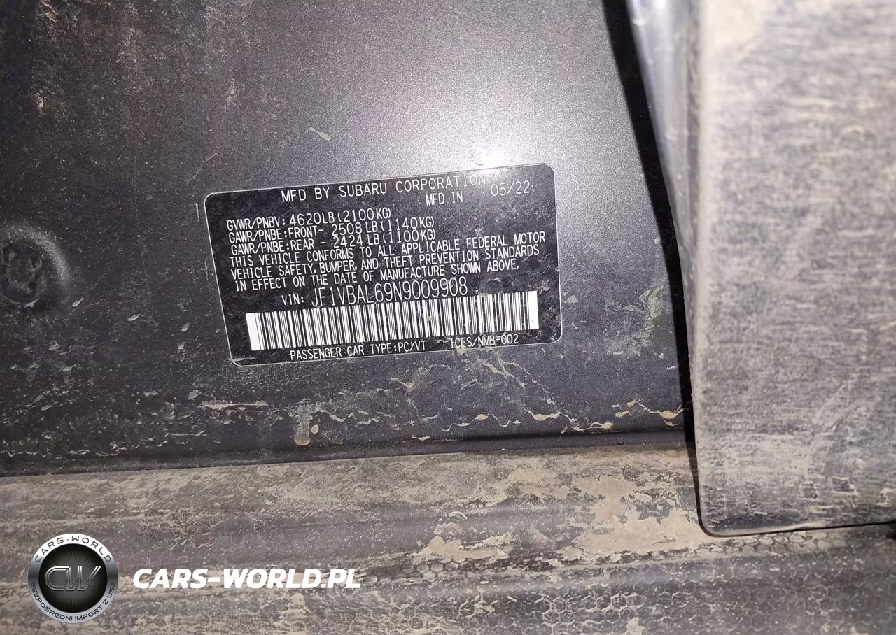 2022 Subaru Wrx Limited VIN:JF1VBAL69N9009908 - 9