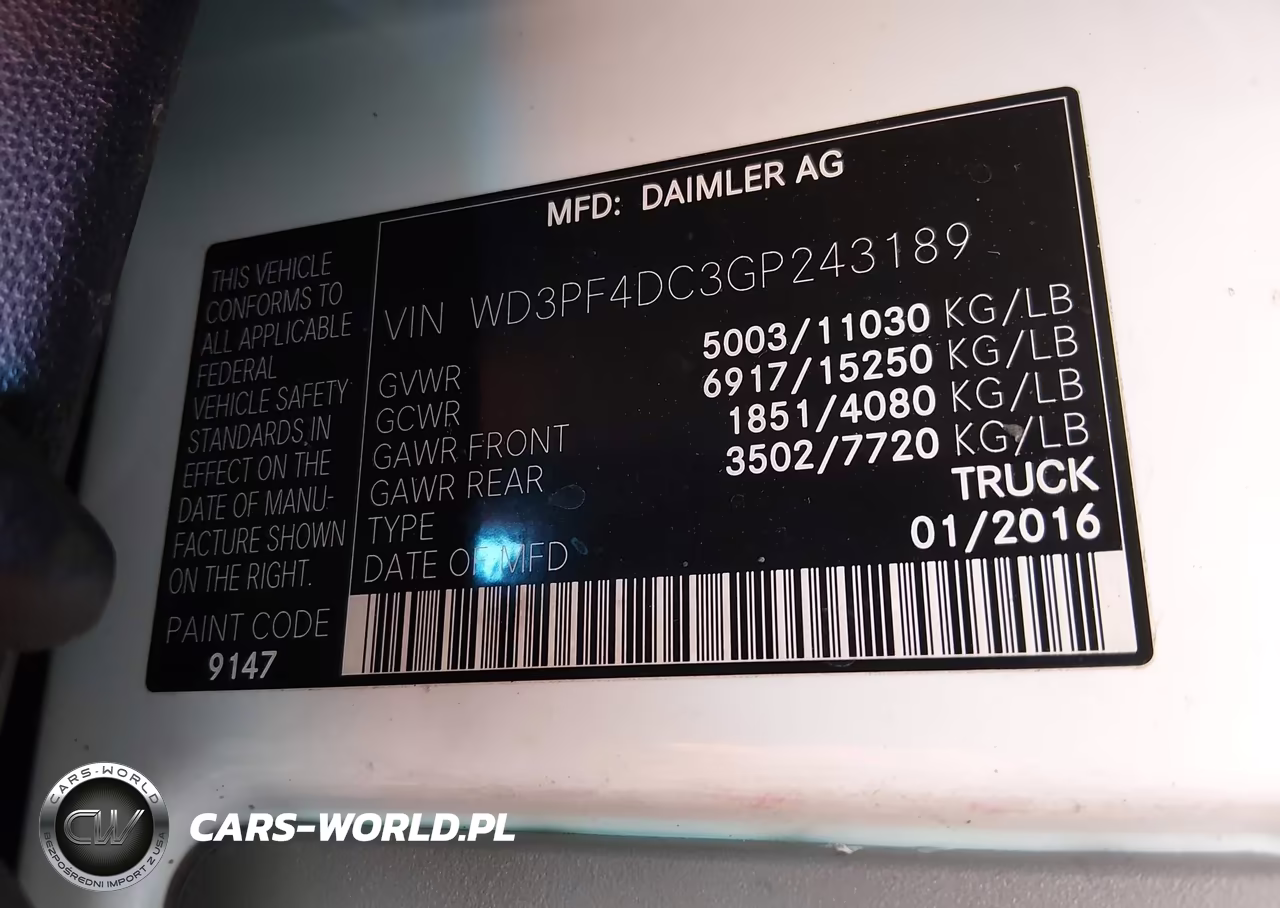 2016 Mercedes-Benz Sprinter 3500 High Roof VIN:WD3PF4DC3GP243189 - 8