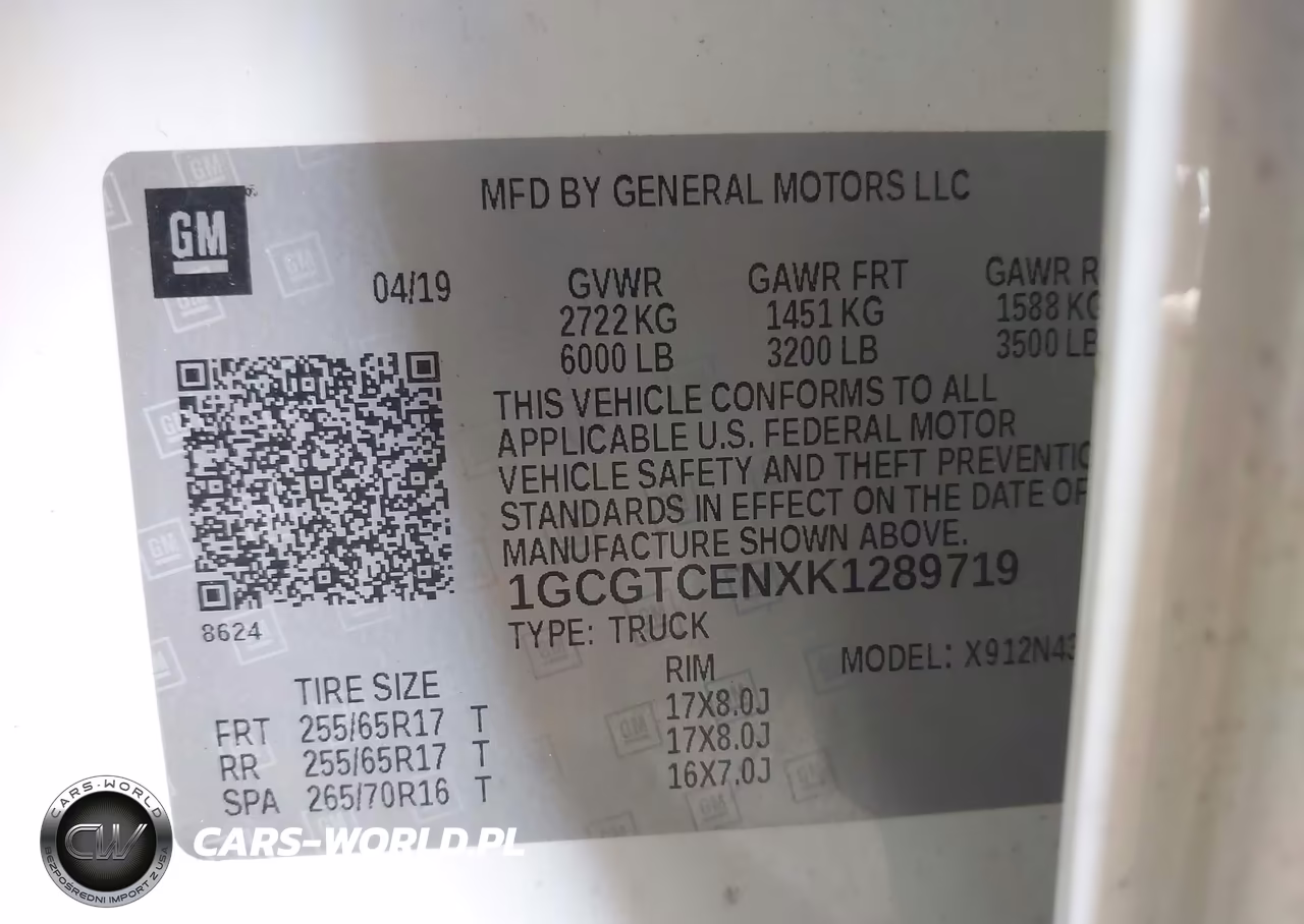 2019 Chevrolet Colorado Lt VIN:1GCGTCENXK1289719 - 9