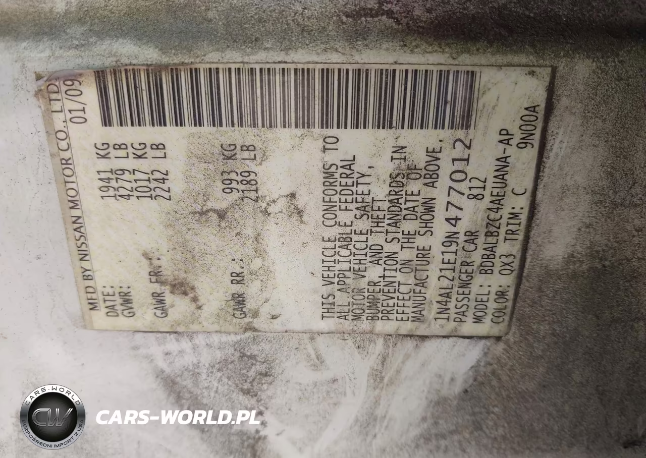 2009 Nissan Altima 2.5 S VIN:1N4AL21E19N477012 - 9