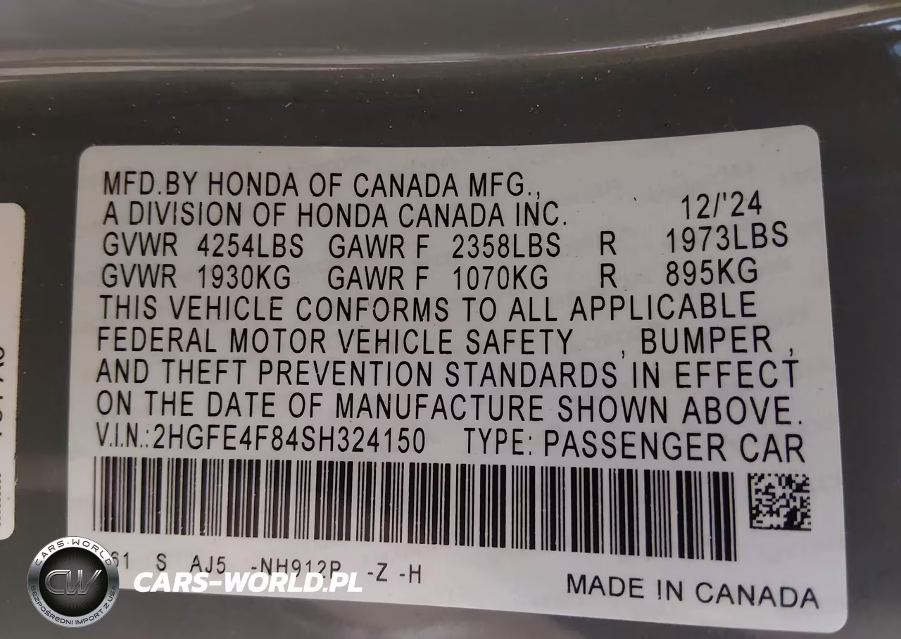 2025 Honda Civic Hybrid Sport-Sport Touring VIN:2HGFE4F84SH324150 - 9