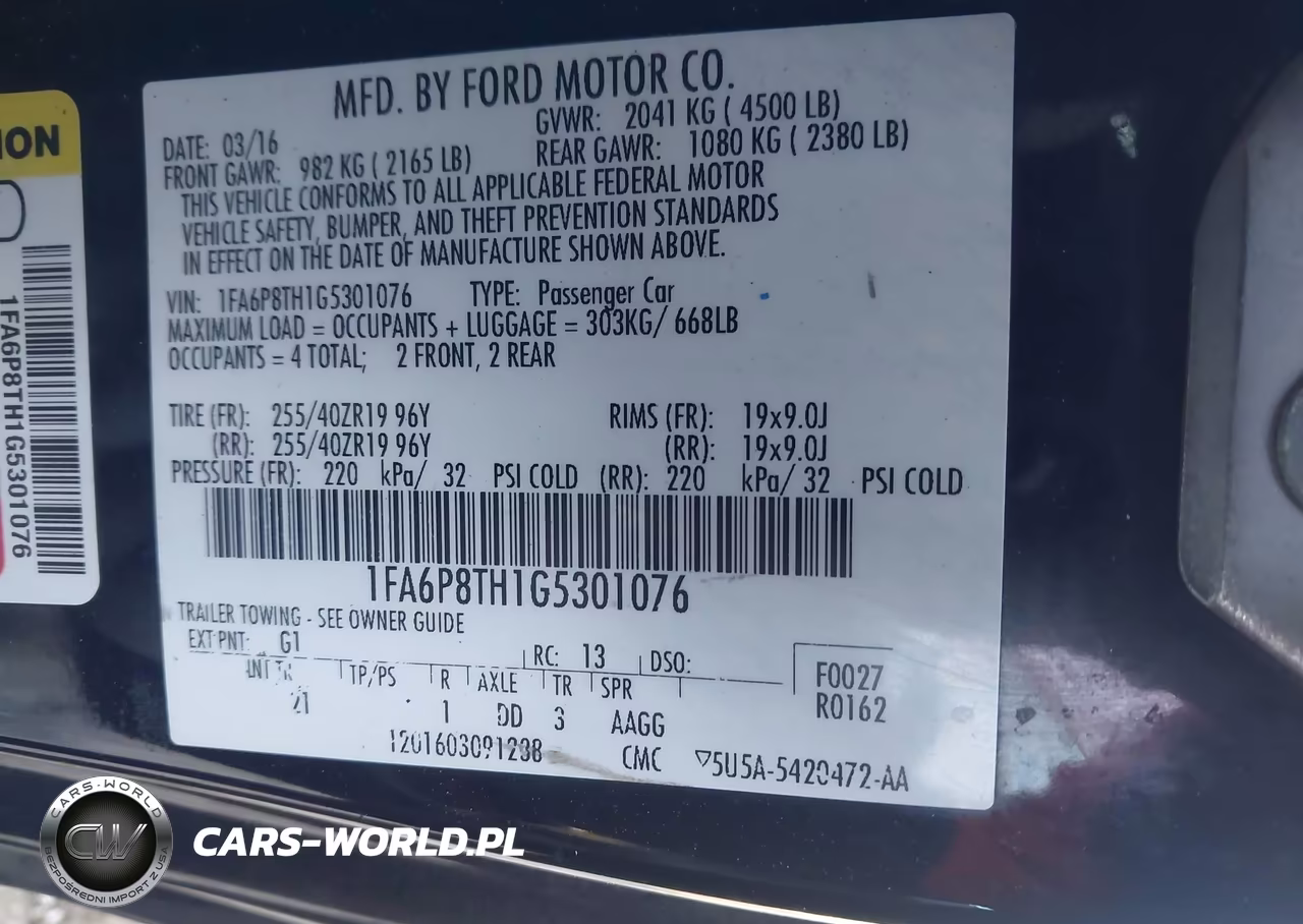 2016 Ford Mustang Ecoboost VIN:1FA6P8TH1G5301076 - 9