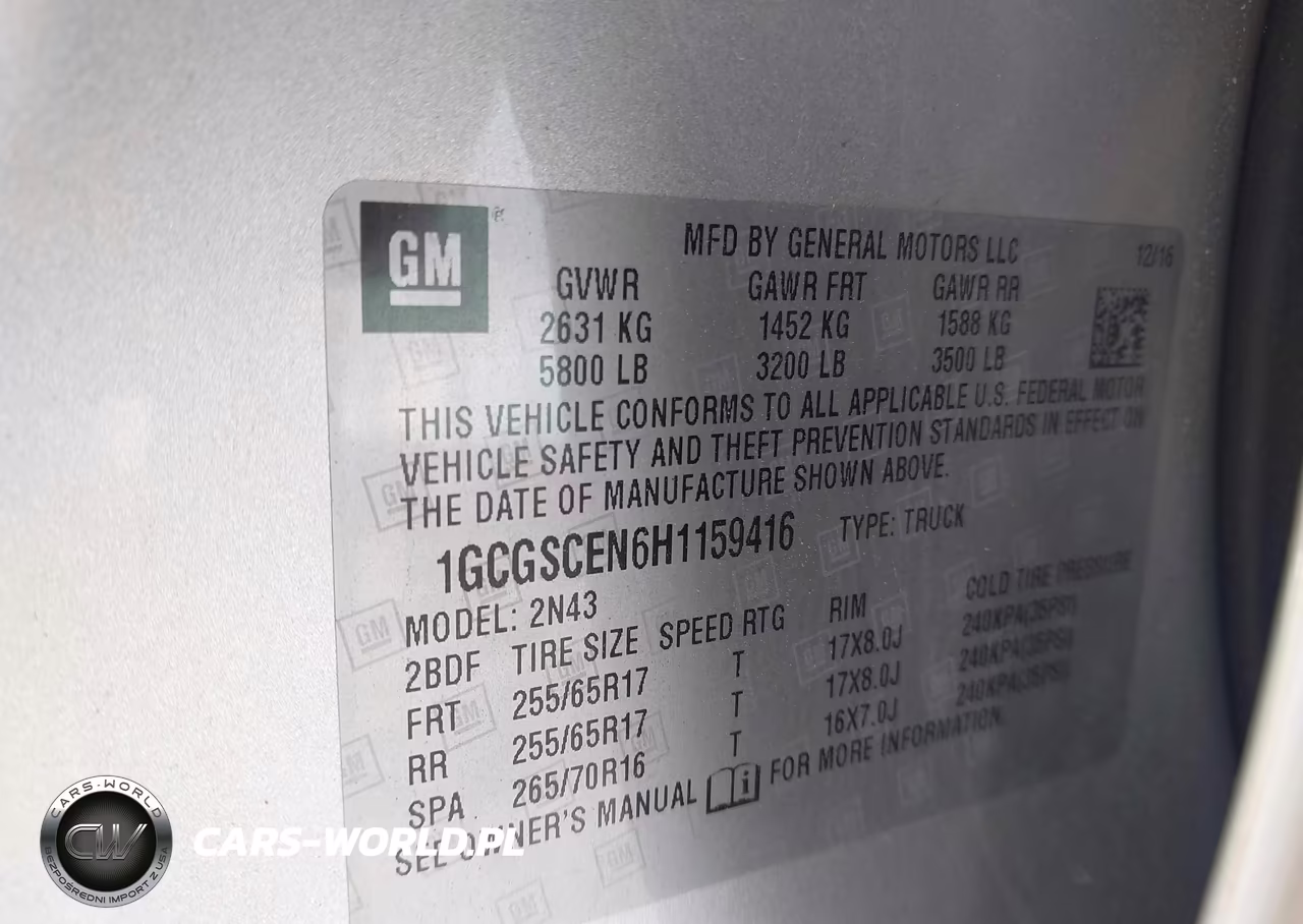 2017 Chevrolet Colorado Lt VIN:1GCGSCEN6H1159416 - 9