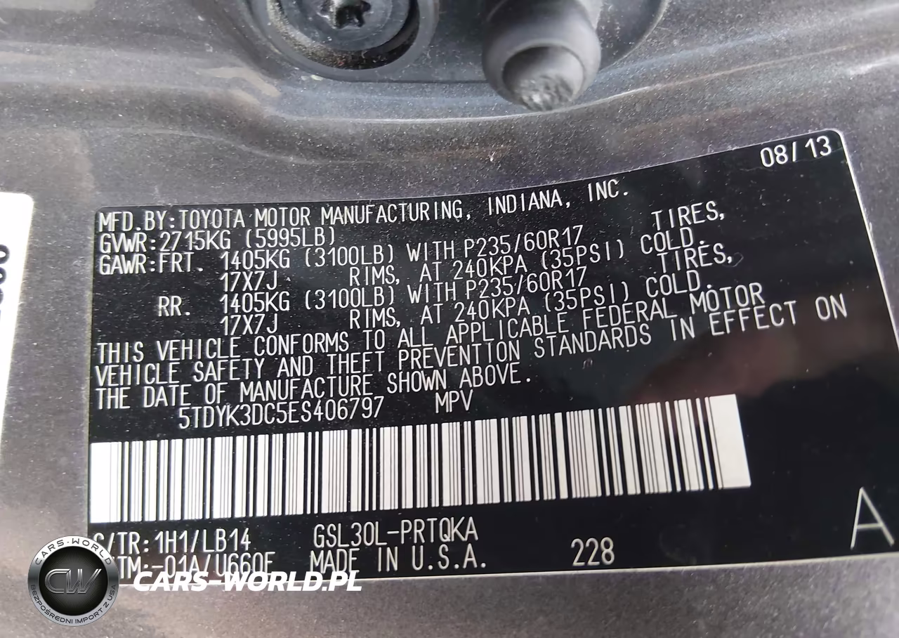 2014 Toyota Sienna Xle V6 8 Passenger VIN:5TDYK3DC5ES406797 - 9
