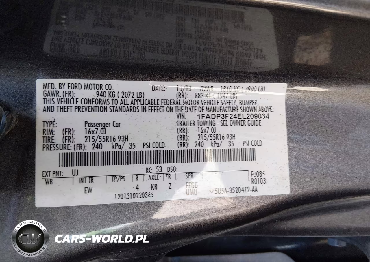 2014 Ford Focus Se VIN:1FADP3F24EL209034 - 9