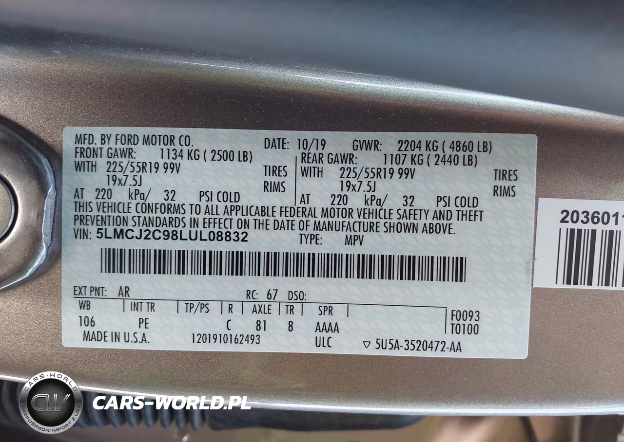2020 Lincoln Corsair Reserve VIN:5LMCJ2C98LUL08832 - 9