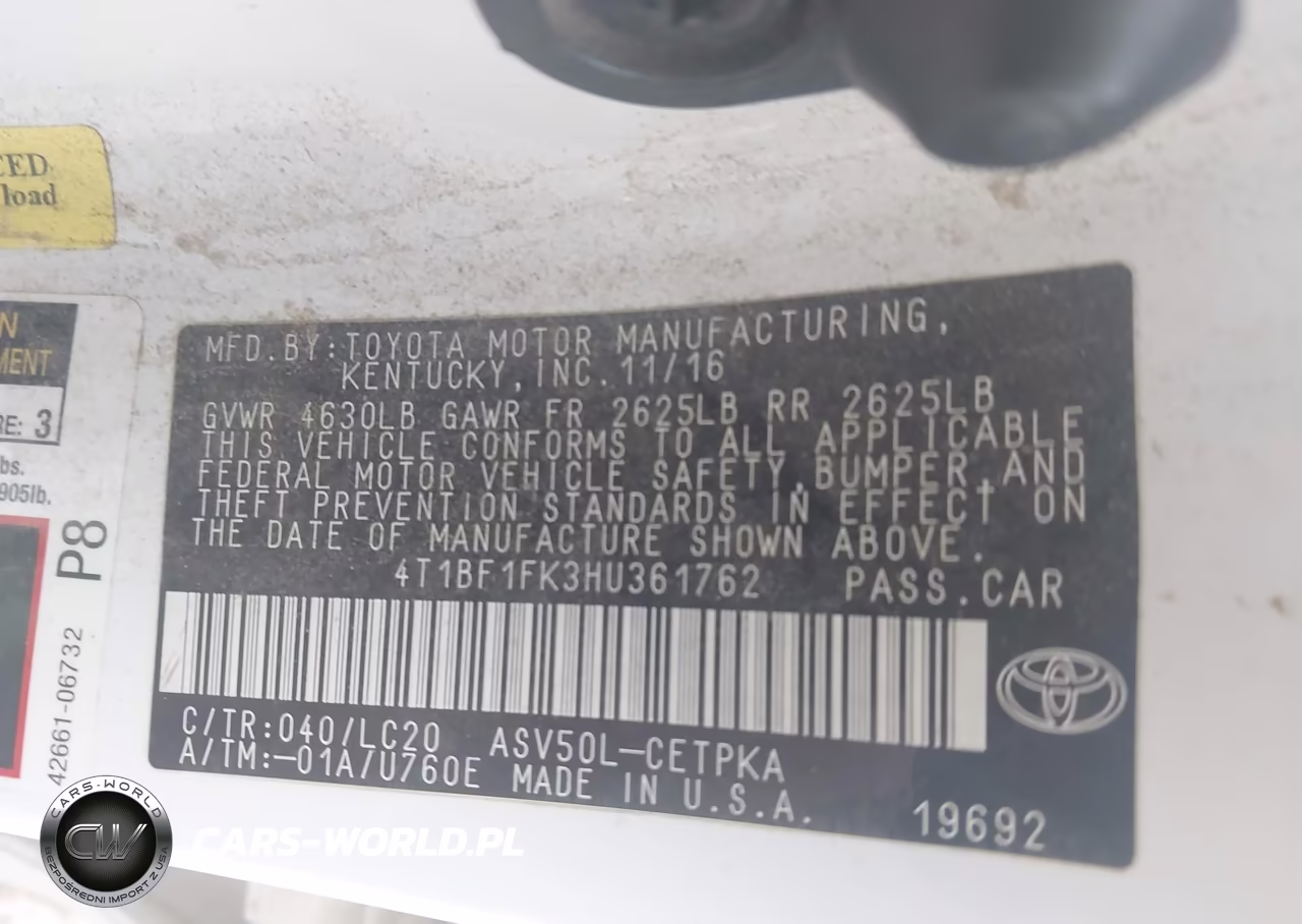 2017 Toyota Camry Xse VIN:4T1BF1FK3HU361762 - 8