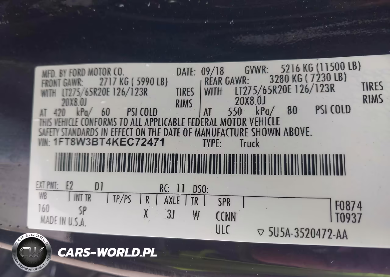 2019 Ford F-350 King Ranch VIN:1FT8W3BT4KEC72471 - 8
