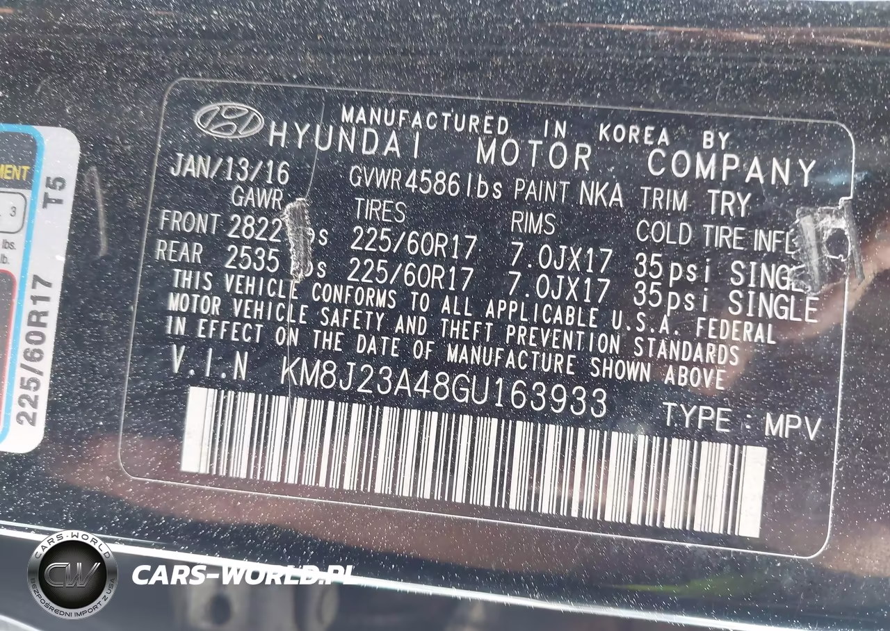 2016 Hyundai Tucson Se VIN:KM8J23A48GU163933 - 9