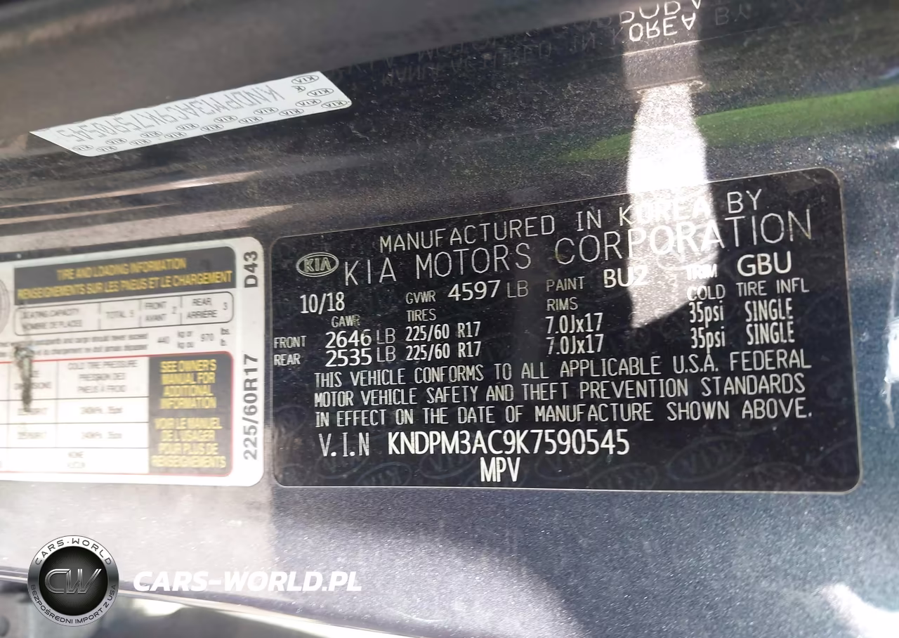 2019 Kia Sportage Lx VIN:KNDPM3AC9K7590545 - 9