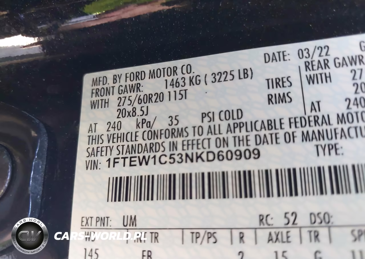 2022 Ford F-150 Xlt VIN:1FTEW1C53NKD60909 - 9
