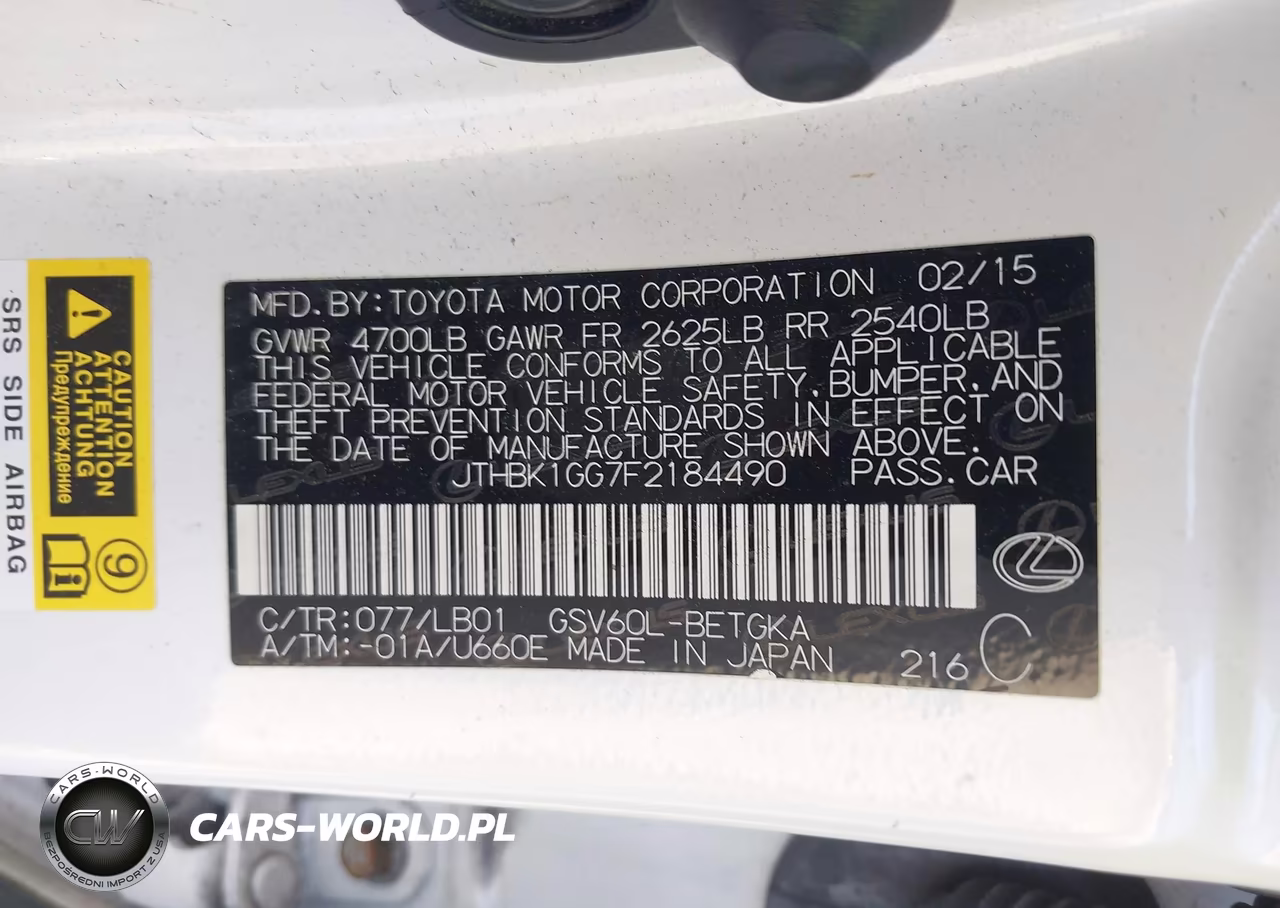 2015 Lexus Es 350 VIN:JTHBK1GG7F2184490 - 9