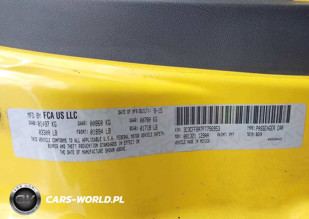 2015 Fiat 500 Sport VIN:3C3CFFBR7FT756953 - 9