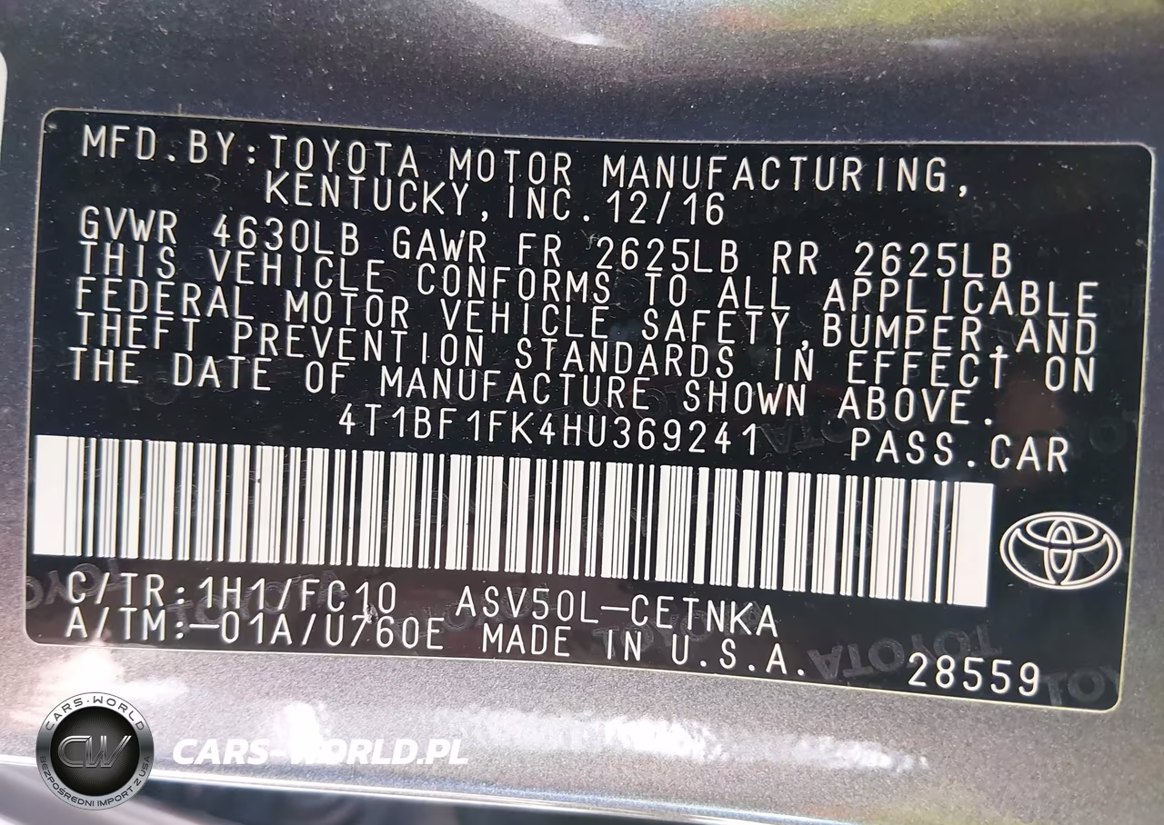 2017 Toyota Camry Le VIN:4T1BF1FK4HU369241 - 9