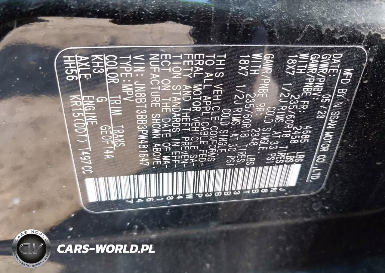 2023 Nissan Rogue Sv Intelligent Awd VIN:JN8BT3BB3PW481647 - 9