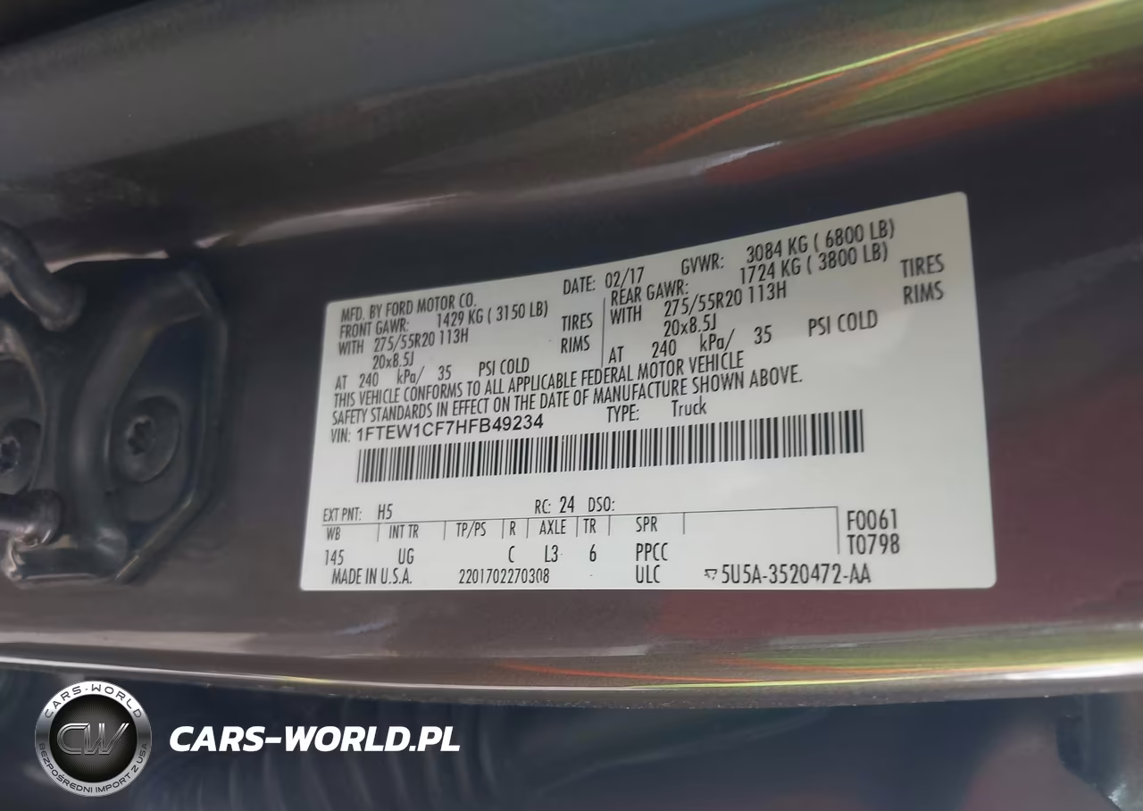 2017 Ford F-150 Xlt VIN:1FTEW1CF7HFB49234 - 9