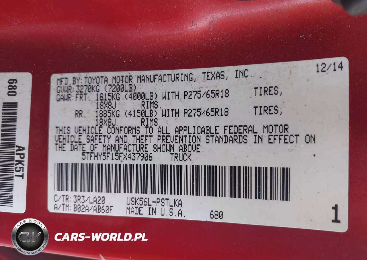 2015 Toyota Tundra Limited 5.7L V8 VIN:5TFHY5F15FX437906 - 9