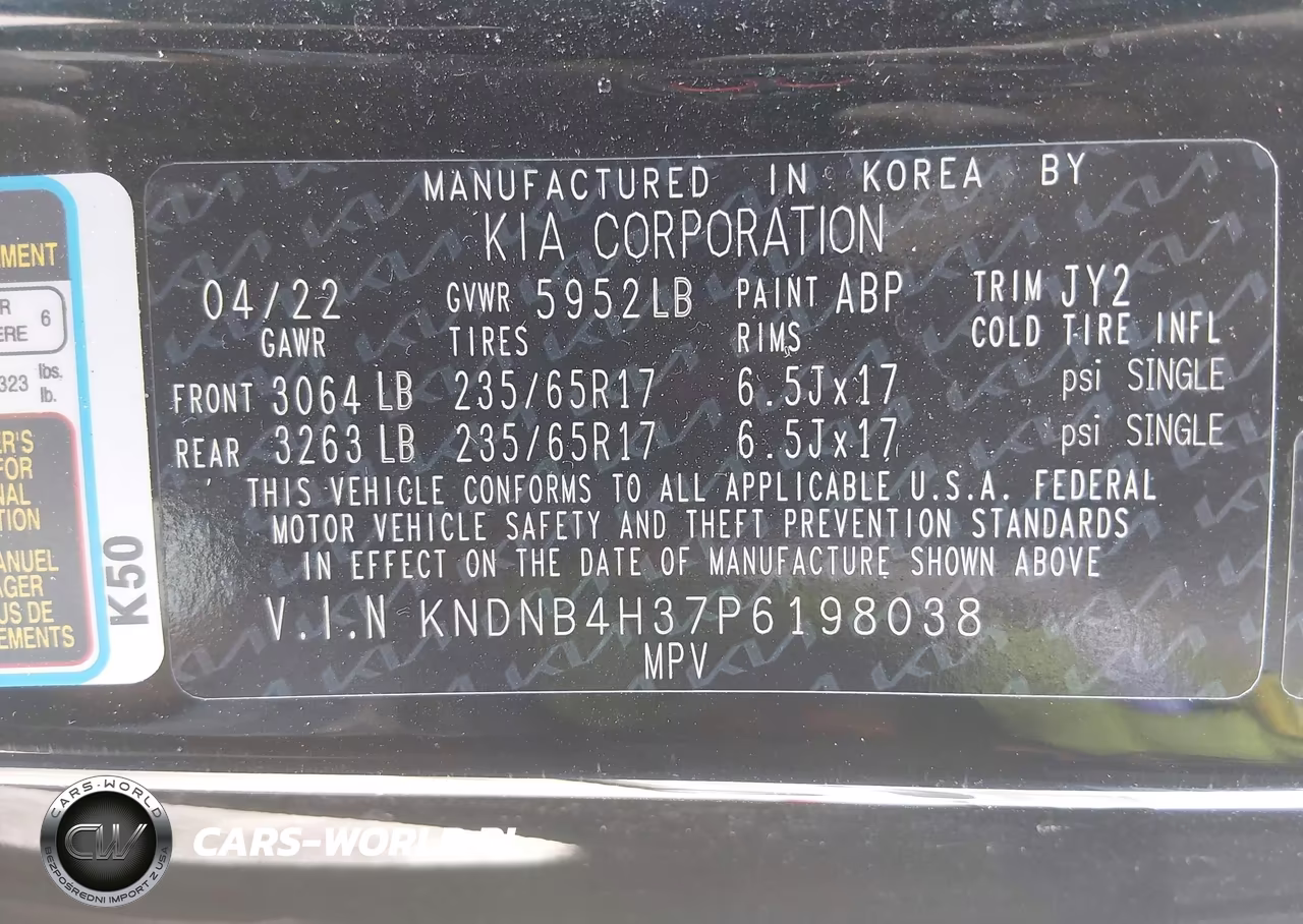 2023 Kia Carnival Mpv Lx Seat Package VIN:KNDNB4H37P6198038 - 9