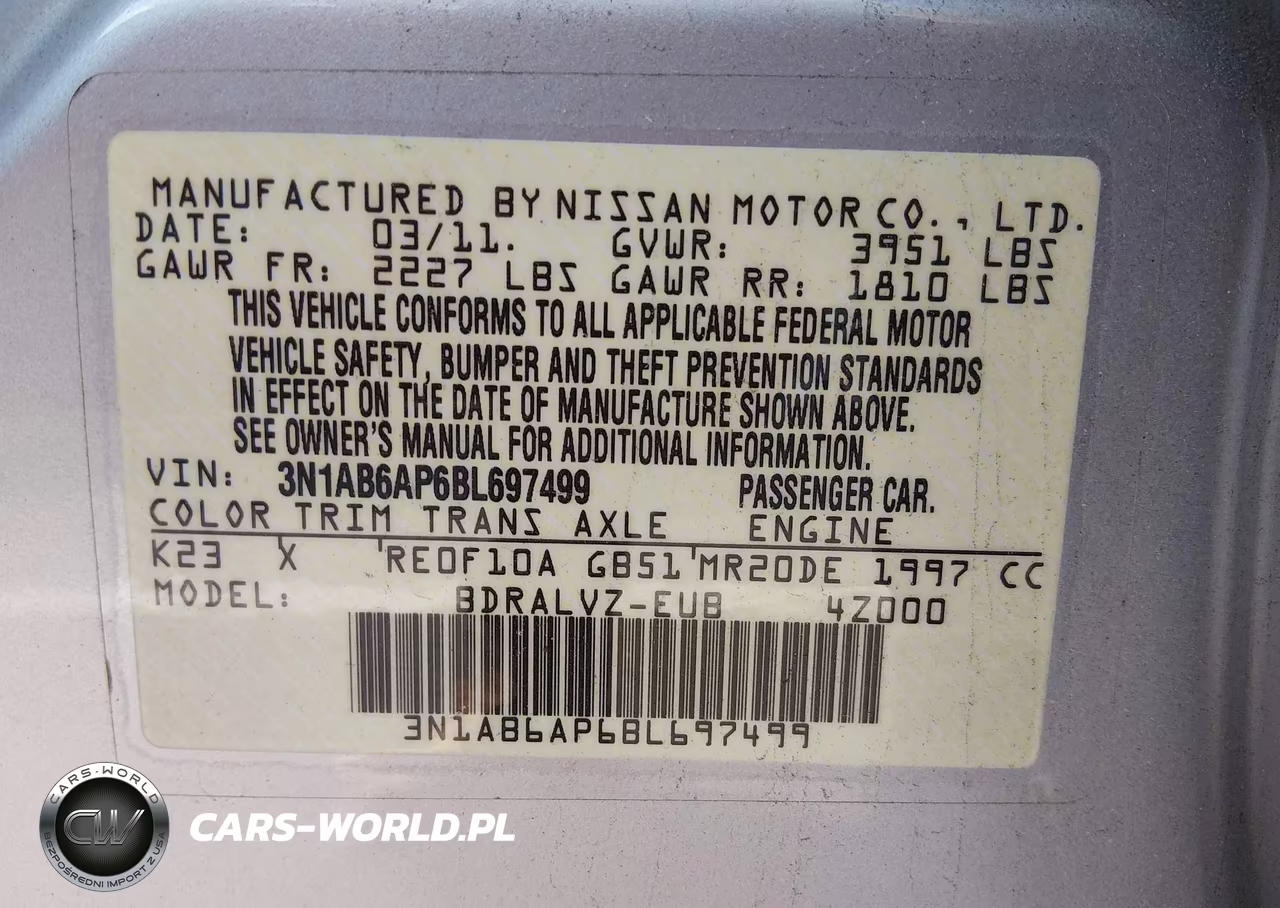 2011 Nissan Sentra 2.0Sl VIN:3N1AB6AP6BL697499 - 9