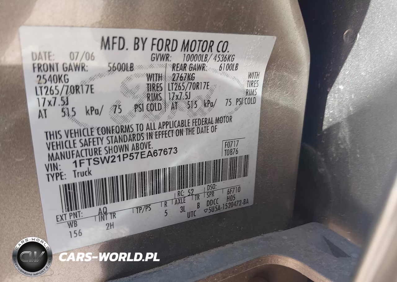 2007 Ford F-250 Lariat-Xl-Xlt VIN:1FTSW21P57EA67673 - 9