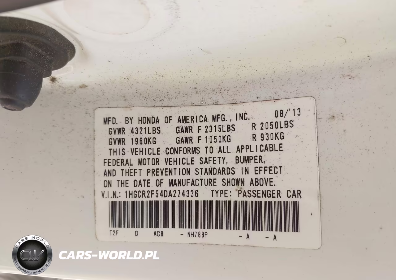 2013 Honda Accord Sport VIN:1HGCR2F54DA274336 - 9