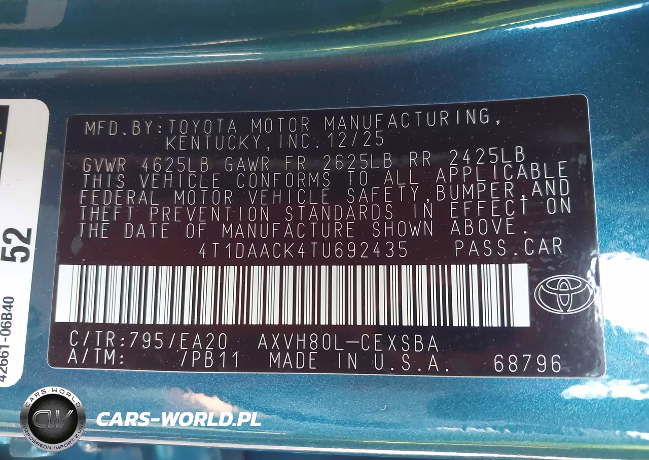 2026 Toyota Camry Se VIN:4T1DAACK4TU692435 - 9
