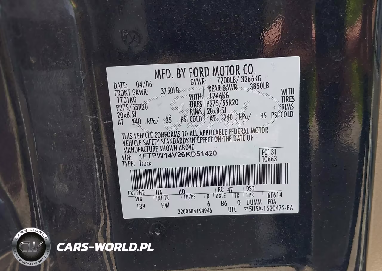 2006 Ford F-150 Fx4-Lariat-Xlt VIN:1FTPW14V26KD51420 - 9
