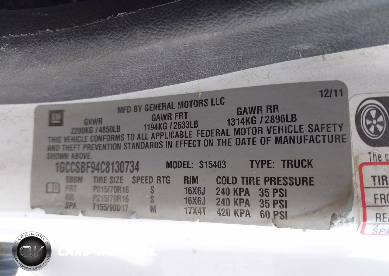 2012 Chevrolet Colorado Work Truck VIN:1GCCSBF94C8130734 - 9