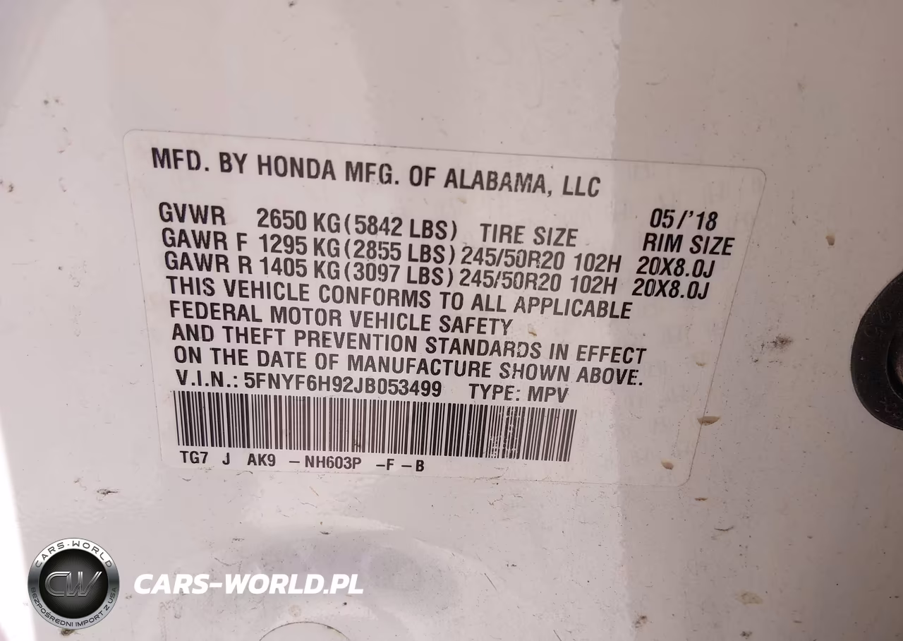 2018 Honda Pilot Touring VIN:5FNYF6H92JB053499 - 9