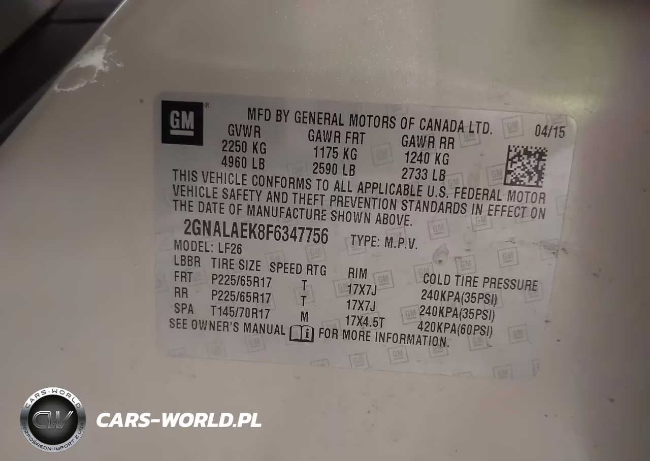 2015 Chevrolet Equinox Ls VIN:2GNALAEK8F6347756 - 9