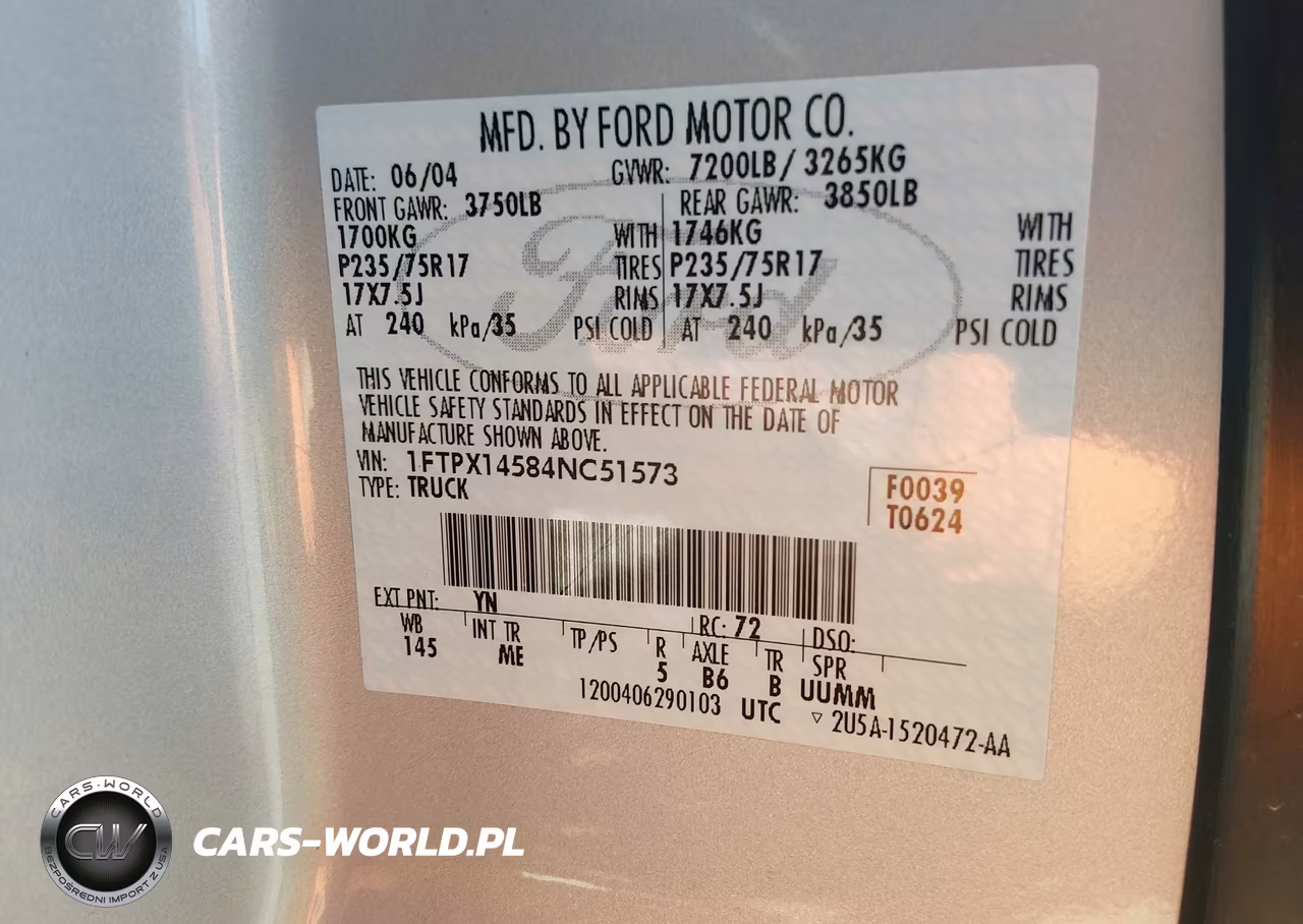 2004 Ford F-150 VIN:1FTPX14584NC51573 - 9